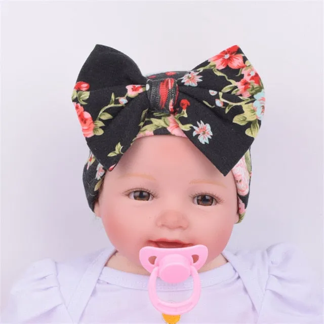 Newborn Baby Hat Flower Bow-Knot Print