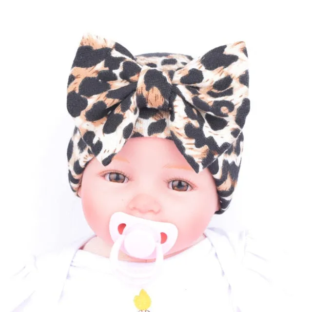 Newborn Baby Hat Flower Bow-Knot Print