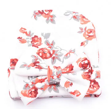 Newborn Baby Hat Flower Bow-Knot Print