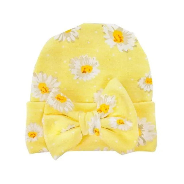 Newborn Baby Hat Flower Bow-Knot Print