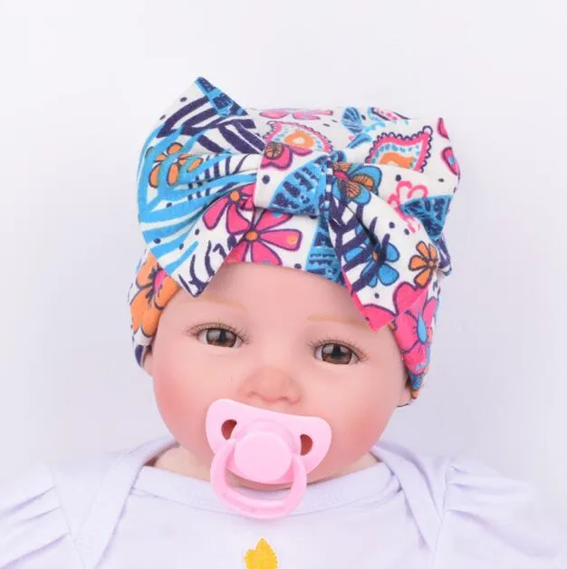 Newborn Baby Hat Flower Bow-Knot Print