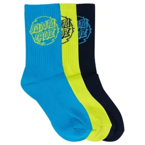 Santa Cruz - Vivid Dot Mono 3 Pack Youth Socks