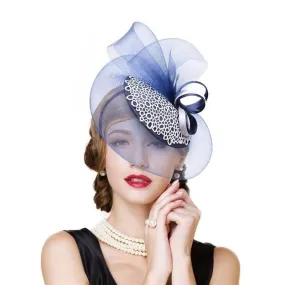 Satin Lace Kentucky Derby Fascinator  Female Church Wedding Party Royal Head Gear Hats