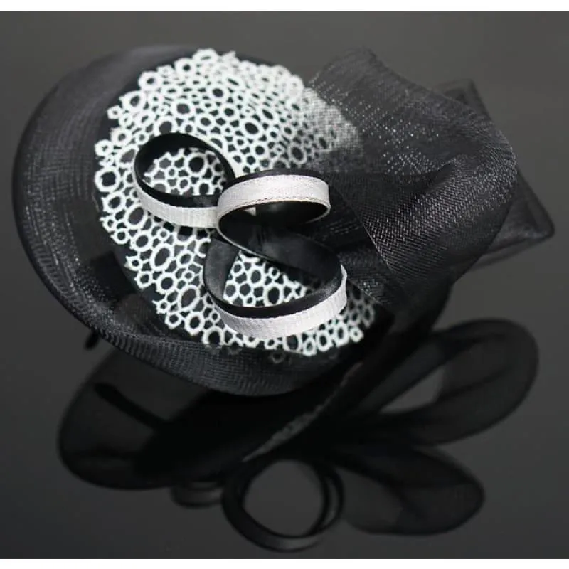 Satin Lace Kentucky Derby Fascinator  Female Church Wedding Party Royal Head Gear Hats