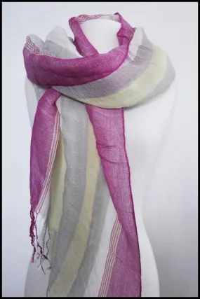 Sheer Soft Striped Gauze Scarf