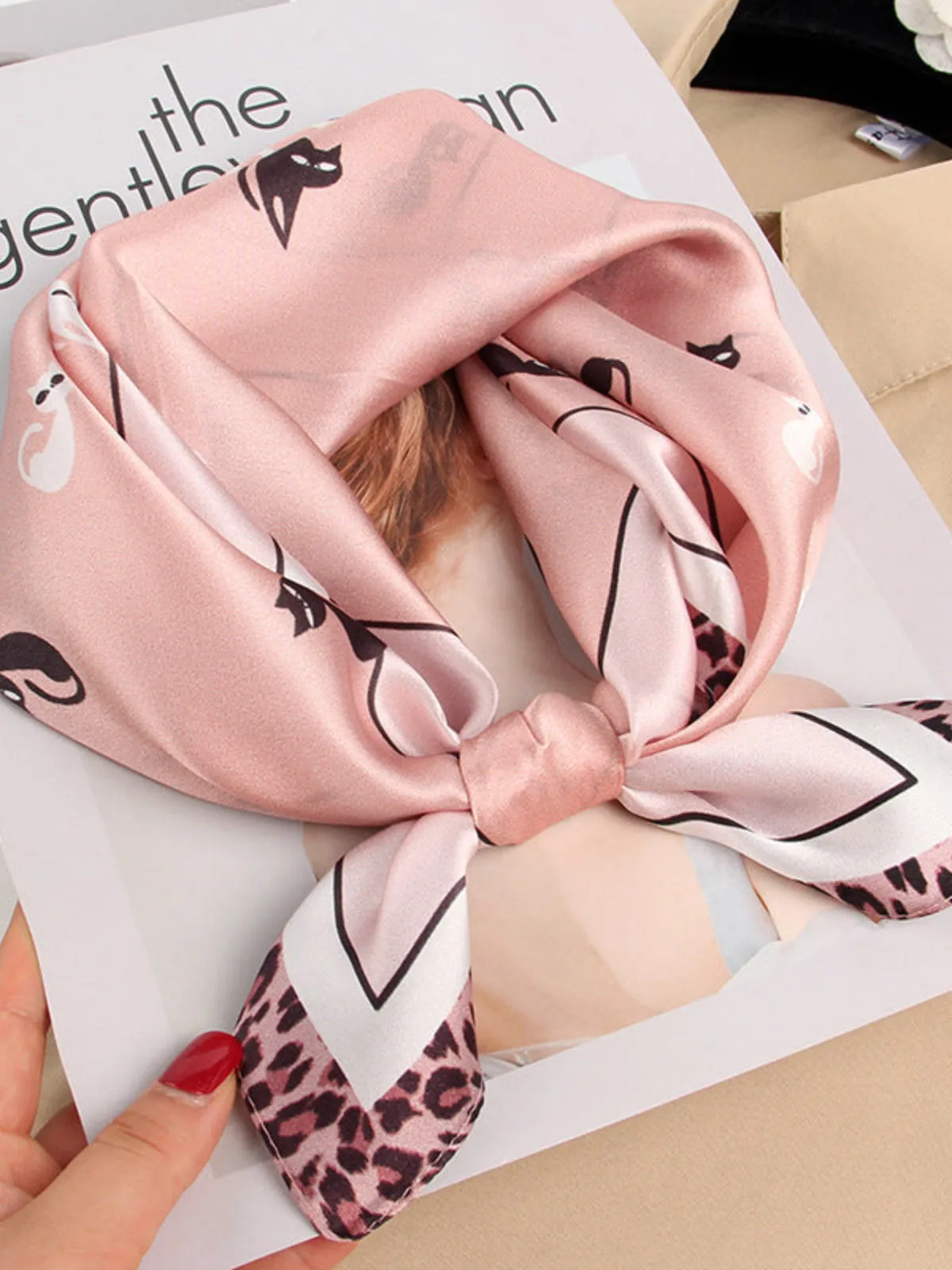 Silk Printed Square Scarf 53x53cm/21