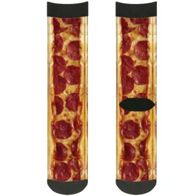 Sock Pair - Polyester - Pepperoni Pizza w Crust Vivid - CREW