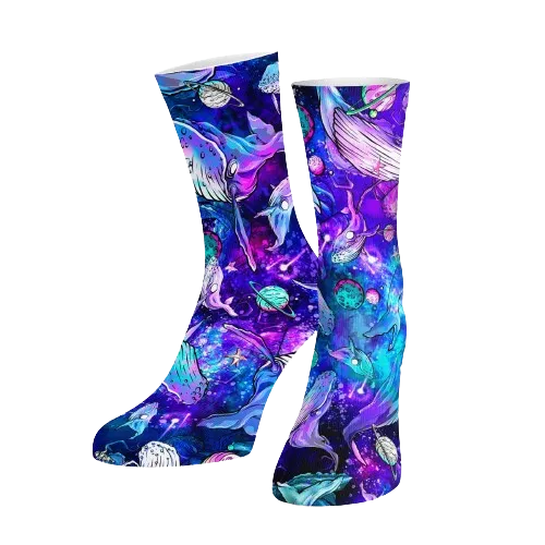 Spacefish Army Eco-friendly Cosmic Whale Dive Socks