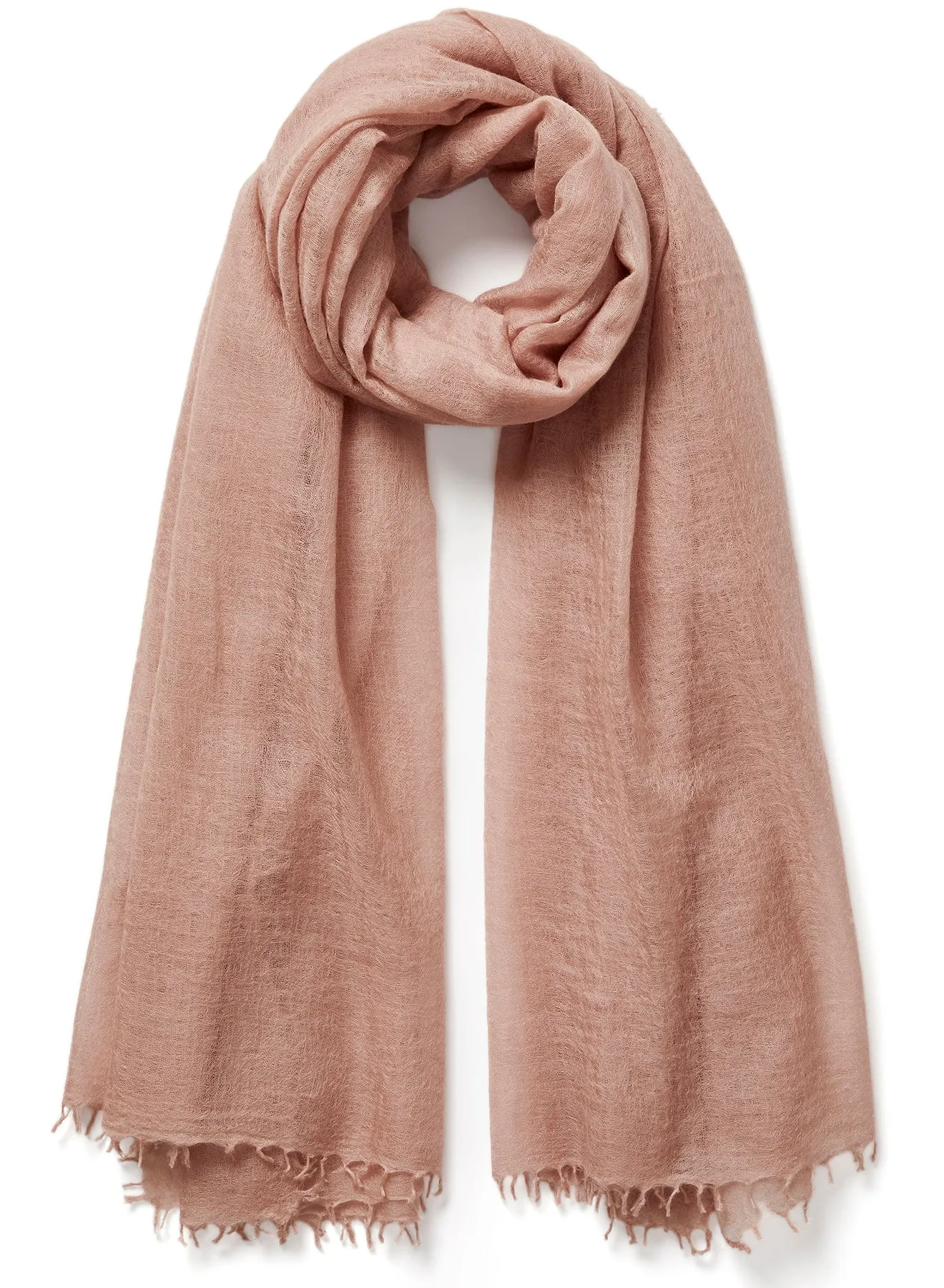 THE FEATHERWEIGHT - Light pink woven cashmere scarf