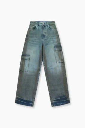 WIDE LEG CARGO JEAN | SMOKE