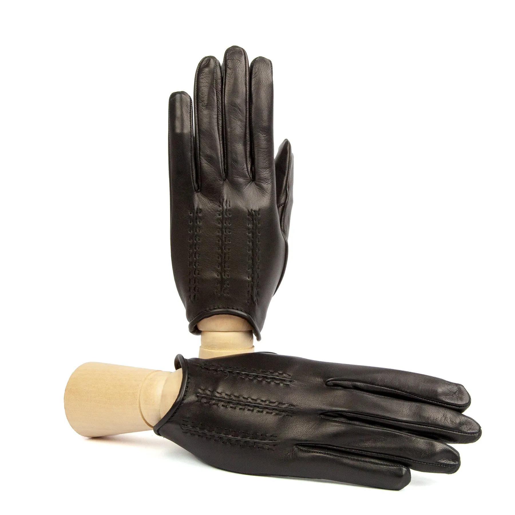 Women's black unlined driving gloves