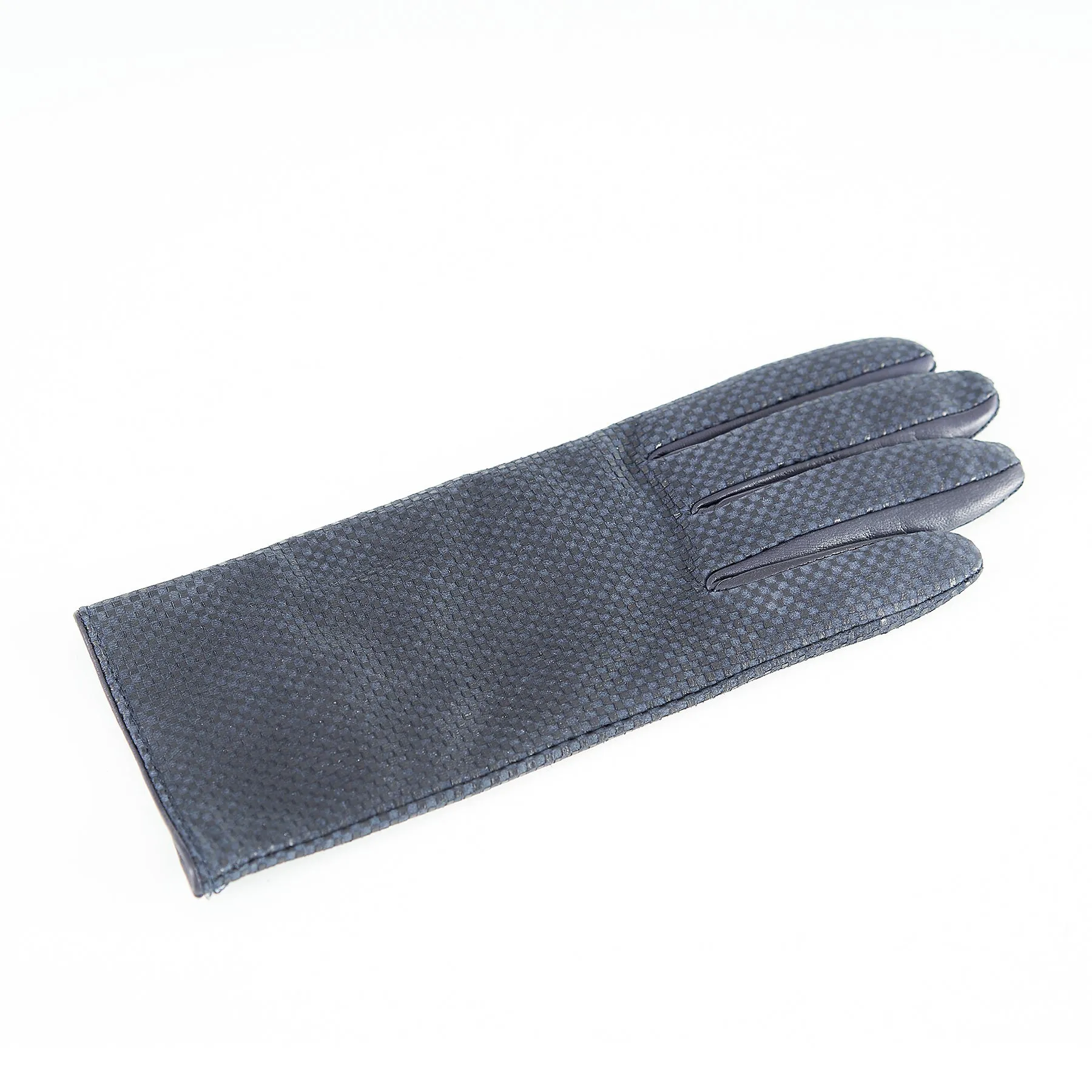 Women's blu printed nappa leather gloves and cashmere lining