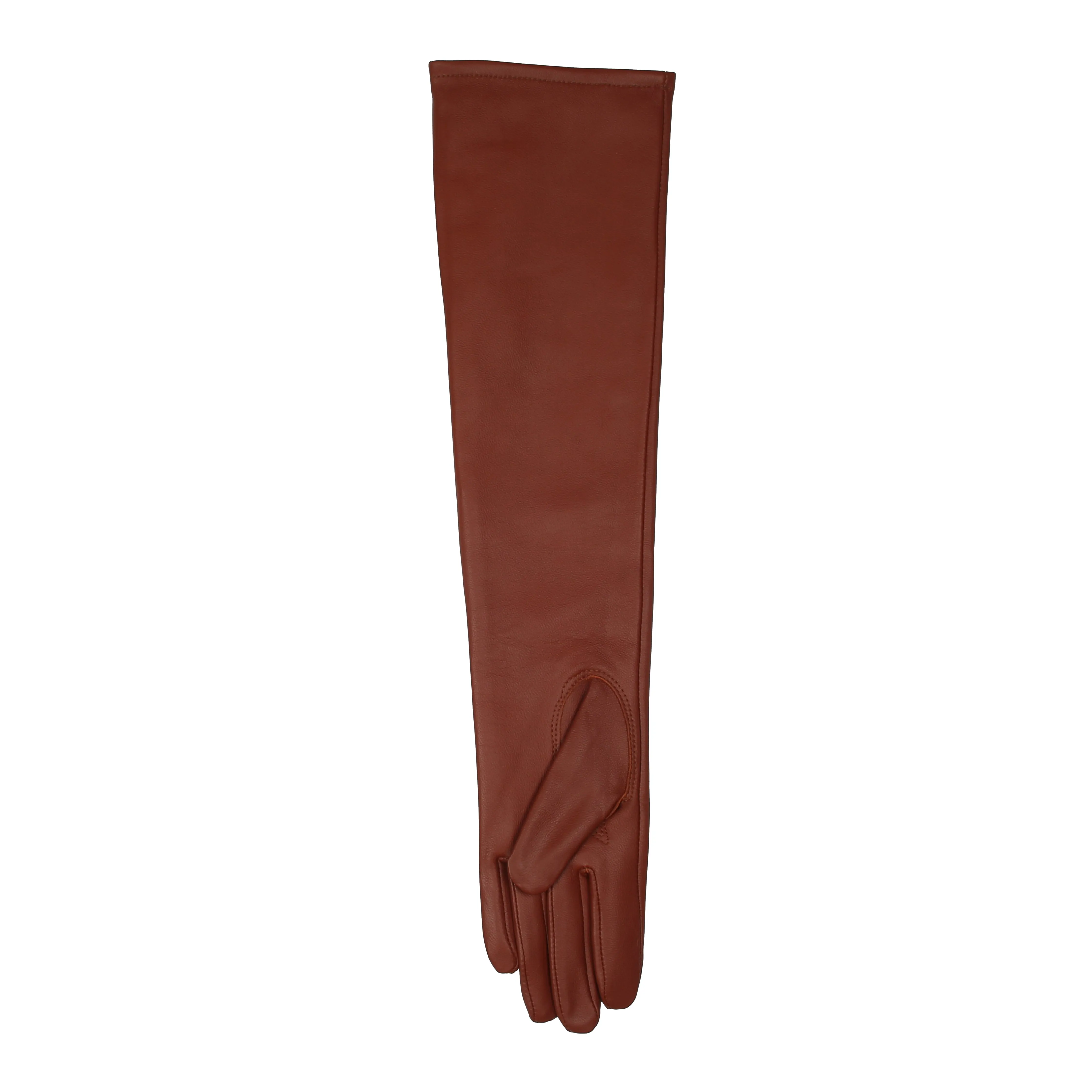 Women's Single-Point Long Above-Elbow Lined Leather Gloves