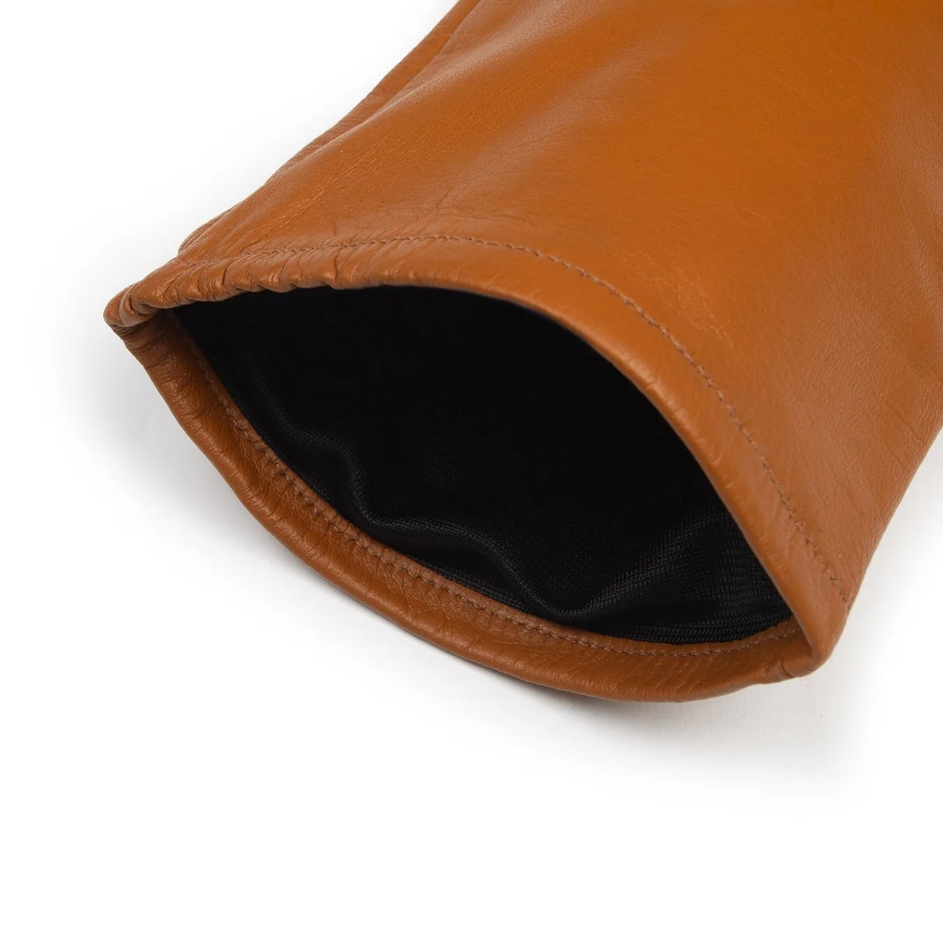 Women's Single-Point Long Above-Elbow Lined Leather Gloves