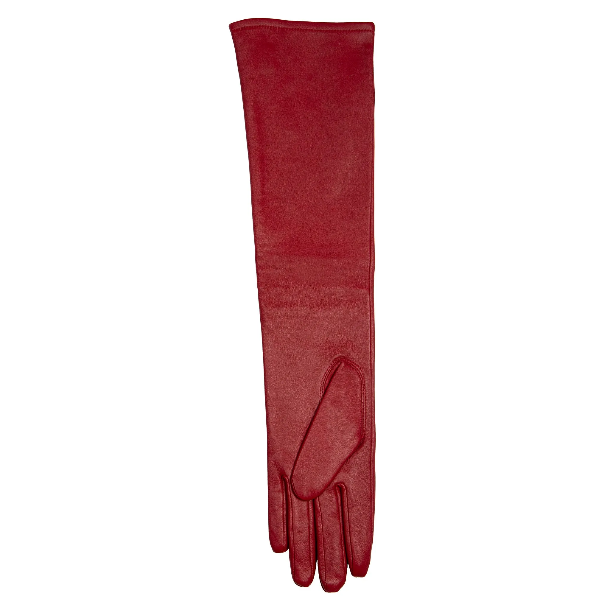 Women's Single-Point Long Above-Elbow Lined Leather Gloves