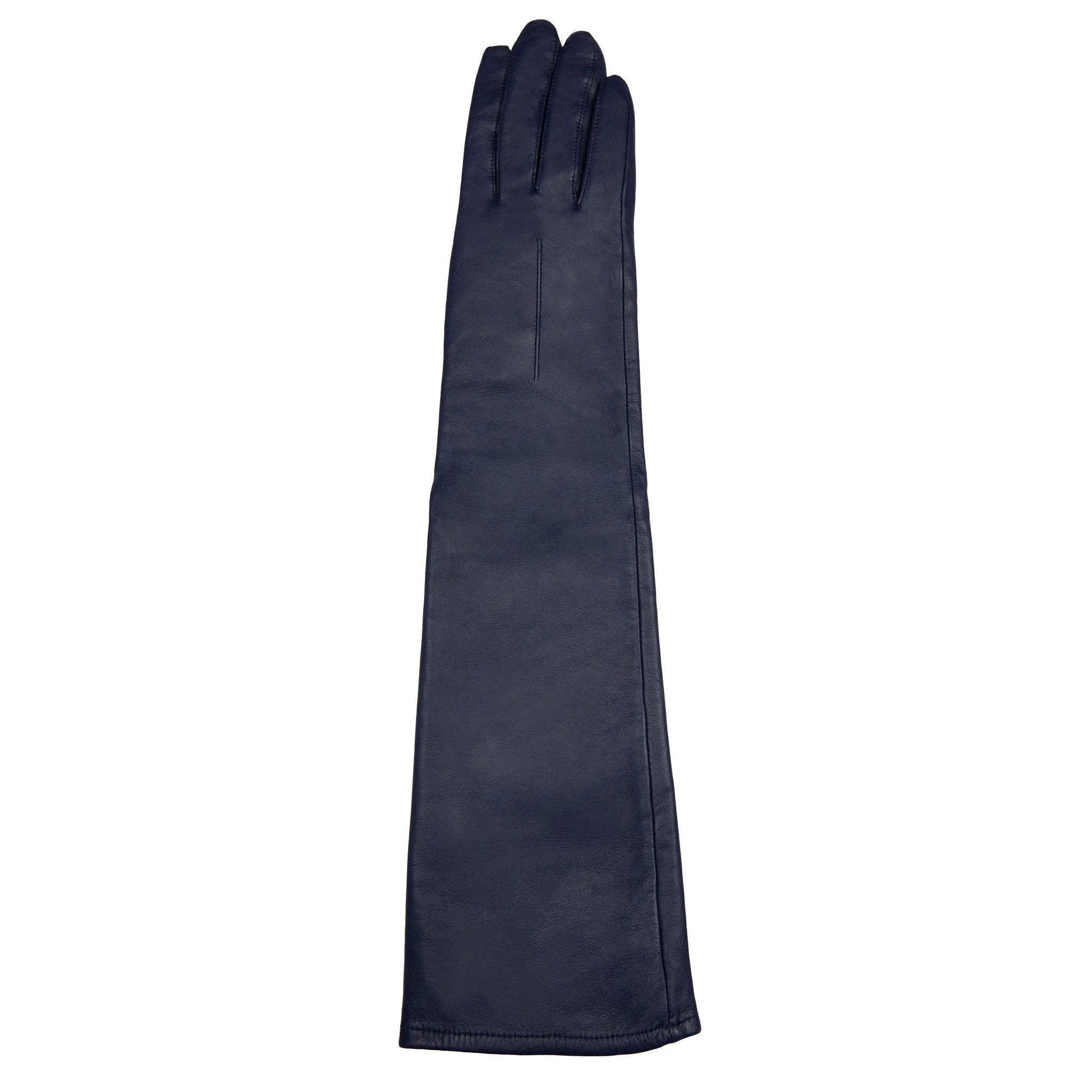 Women's Single-Point Long Above-Elbow Lined Leather Gloves