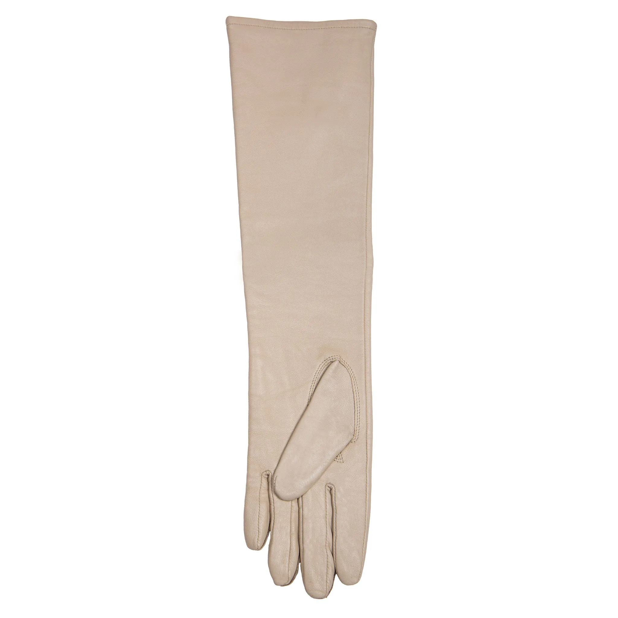 Women's Single-Point Long Above-Elbow Lined Leather Gloves