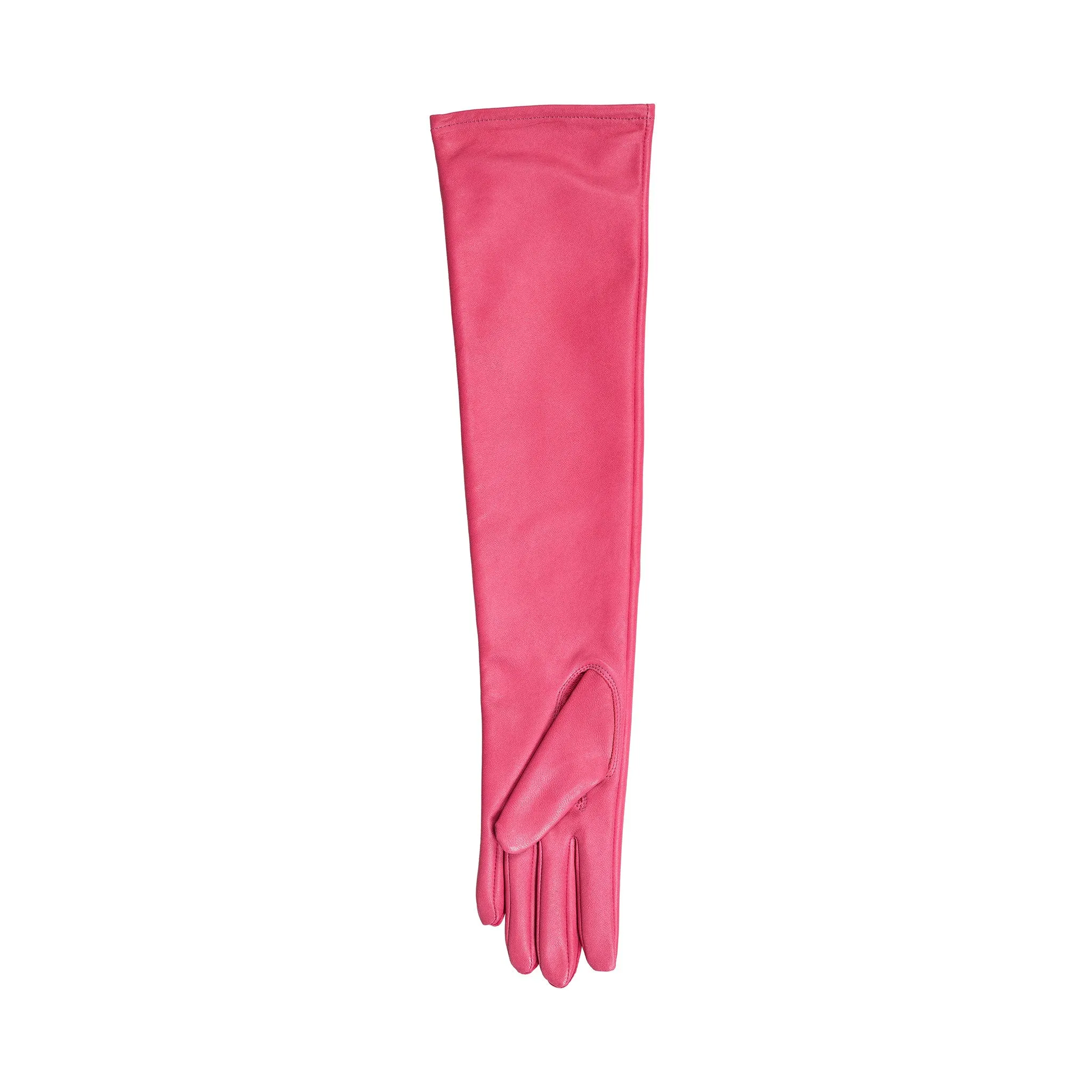 Women's Single-Point Long Above-Elbow Lined Leather Gloves