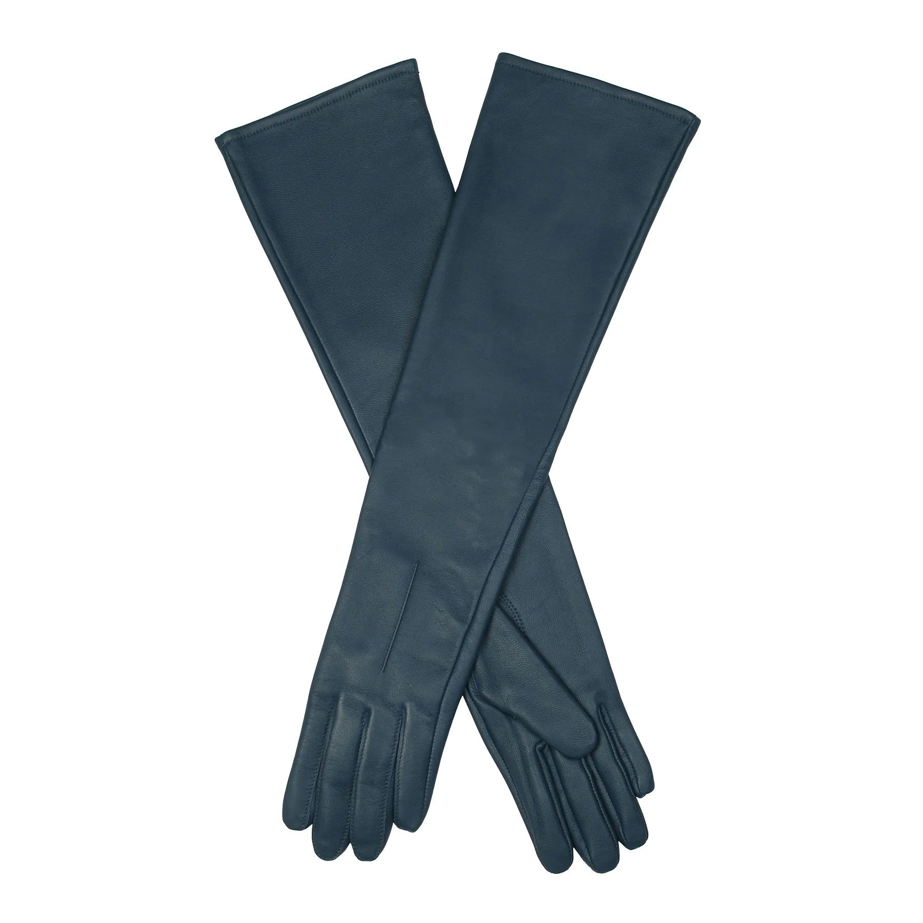 Women's Single-Point Long Above-Elbow Lined Leather Gloves