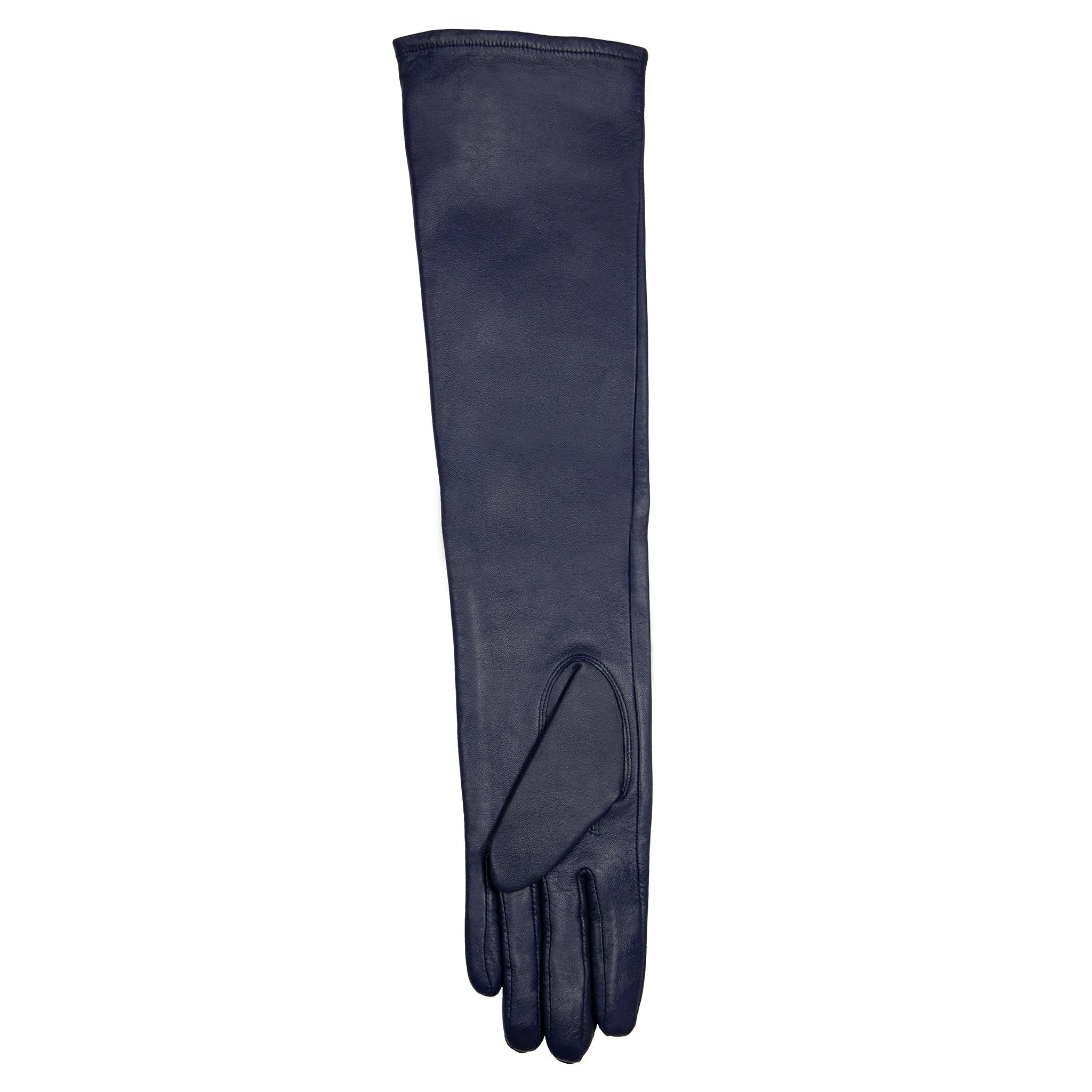 Women's Single-Point Long Above-Elbow Lined Leather Gloves